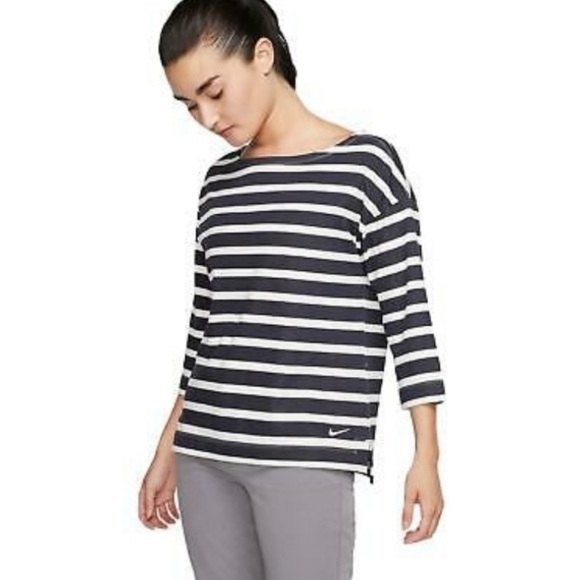 NWT Nike Dri-Fit Women’s UV Striped Golf Shirt - Picture 1 of 9